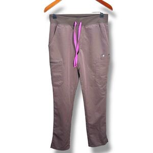 Women’s Figs Smokey Taupe Pink String Yola Pants Size Small